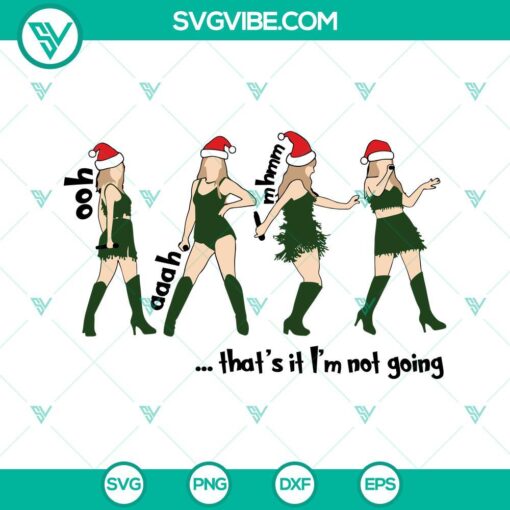 Taylor Swift Not Going Santa Hat SVG, Christmas Era SVG Files - festive design with singer in Santa hat.