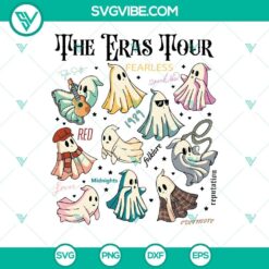 Taylor Swift The Eras Tour Ghost Halloween SVG Files featuring spooky Taylor Swift ghosts for Halloween theme, ideal for fans of Taylor Swift merchandise.