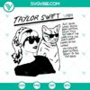 Taylor Swift with cat SVG images, karma cat SVG download, Eras Tour PNG, perfect for Swiftie fans, stylish and trendy design.