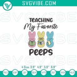 Teacher Easter design embroidery file concept with favorite peeps motif for crafting.