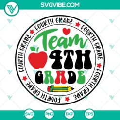 Team 2nd Grade SVG bundle for back-to-school projects, featuring various grade-themed designs for team shirts and crafts.