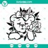 Teddy bear smoking weed SVG file, stoner teddy design, marijuana themed digital graphic.
