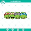 TMNT Leonardo and Donatello SVG images, Teenage Mutant Ninja Turtles faces, cartoon character designs for crafts and projects.