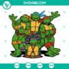 TMNT SVG file download featuring Raphael, Leonardo, and Donatello characters in action pose. Ideal for DIY crafts and fan art projects.