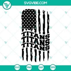 Tennessee Titans American flag SVG file featuring Titans football team logo in PNG and DXF formats. Perfect for football fans.