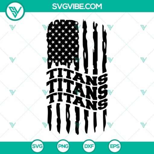 Tennessee Titans American flag SVG file featuring Titans football team logo in PNG and DXF formats. Perfect for football fans.