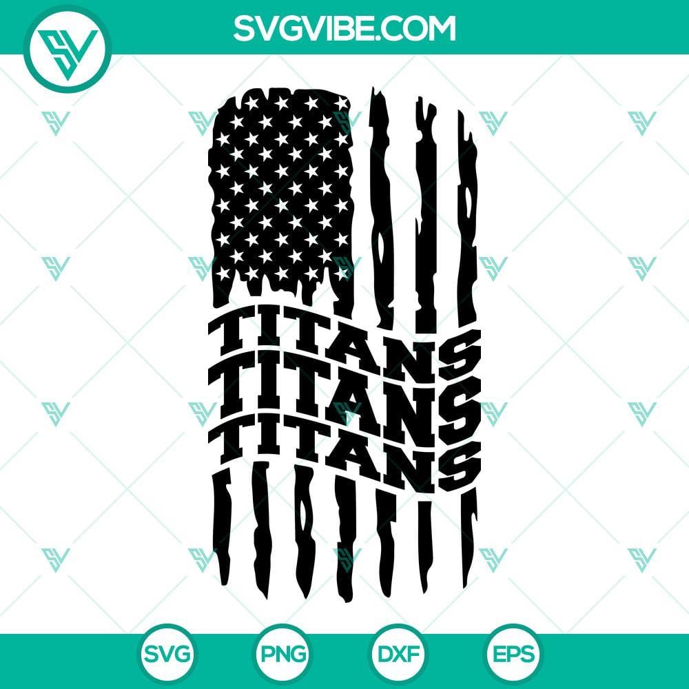 Tennessee Titans American Flag SVG File, Titans Football SVG Images PNG DXF Tennessee Titans American flag SVG file featuring Titans football team logo in PNG and DXF formats. Perfect for football fans.