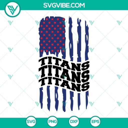 Tennessee Titans American Flag SVG File, Titans Football SVG Images PNG DXF 1