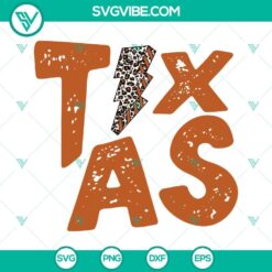 Texas-themed leopard print lightning bolt SVG cut files for Cricut, available in PNG, DXF, and EPS formats. Ideal for DIY craft projects.