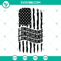 Texas Longhorns American flag and football-themed SVG images in PNG and DXF formats for download.