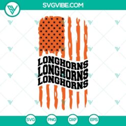 Texas Longhorns American Flag SVG Images, Longhorns Football SVG Files PNG DXF 2