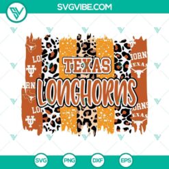 Texas Longhorns brushstrokes SVG design with fan elements, available for download. Ideal for Texas fans.