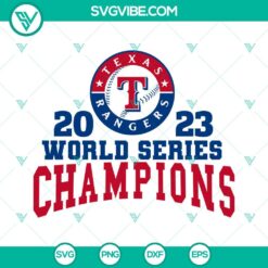 Texas Ranger 2023 World Series Champions SVG and Baseball Cut Files with iconic team logos and designs for crafting.