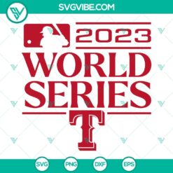 Texas Rangers 2023 World Series SVG with Texas Rangers and baseball design. Perfect for Texas baseball fans.