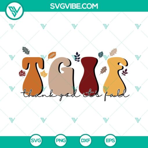 TGIF Thank God Its Fall SVG file with Fall and Pumpkin Season images design.
