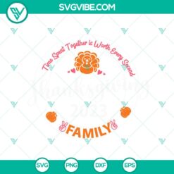 Thanksgiving 2023 Family SVG EPS PNG DXF Cut Files for crafts, featuring festive holiday designs for digital crafting projects.