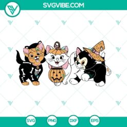 Aristocats Marie Toulouse Berlioz Cat SVG for Halloween pumpkin carving, Disney inspired design.