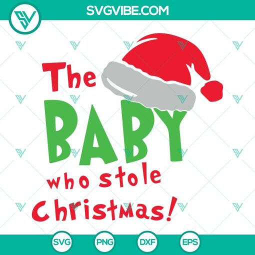 Christmas-themed baby stealing gifts, SVG files for Cricut, PNG, DXF, EPS formats. Perfect for holiday crafts.