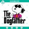 Funny Snoopy "The Dog Father" SVG design for Dog Dads on Father's Day, featuring Snoopy with keywords "Dog Dad" and "Fathers Day".