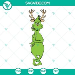 The Grinch SVG file, perfect for Cricut and Silhouette machines. High-quality vector format for Christmas crafts.