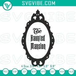 Spooky Disney design files for Haunted Mansion frame embroidery, Halloween-themed embroidery design.