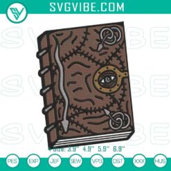 Hocus Pocus Spell Book Embroidery Designs, Halloween-themed spooky patterns perfect for crafting and decor.