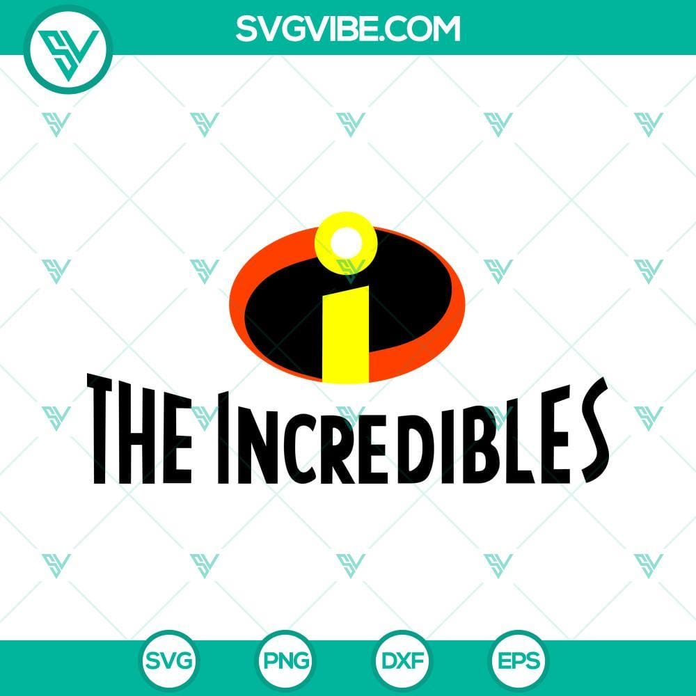 The Incredibles Logo SVG, Disney Superhero Cartoon Movie SVG PNG DXF EPS Cricut Disney superhero cartoon movie The Incredibles logo SVG file with transparent PNG images.