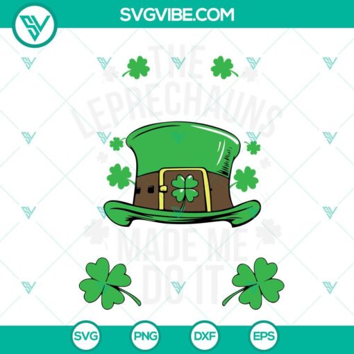 Set of SVG images featuring leprechauns, 4-leaf clovers, and other Irish designs. Perfect for St. Patrick's Day crafts. Easy download.