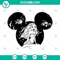 Little Mermaid 2023 Mickey Ears Afro Ariel Princess SVG file for Disney fans, featuring a unique design for crafting projects.