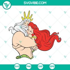 The Little Mermaid and King Triton SVG design for download, featuring Ariel and the sea king, great for crafting projects.