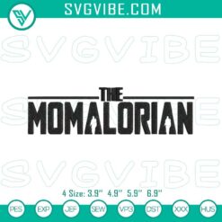 Momalorian embroidery designs for Mother's Day featuring Star Wars theme. Perfect gift for Star Wars fan moms.