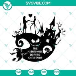 Nightmare Before Christmas SVG images of Jack Skellington and Sally characters for crafts and printing.