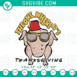 Friends Thanksgiving Turkey embroidery design with holiday celebration pattern, perfect for seasonal crafts and decorations.