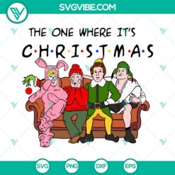 Christmas Friends SVG design with iconic movie elements perfect for holiday crafts and decorations.