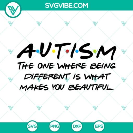 Autism awareness SVG design celebrating diversity and acceptance, promoting being different positively. Perfect for digital download.