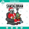 Santalorian Baby Yoda Star Wars Christmas SVG with festive holiday elements. Perfect for holiday crafting projects.