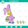 The Simpsons Bart Easter Bunny Svg featuring Bart Simpson dressed as a funny Easter bunny. Great for Easter themed designs.