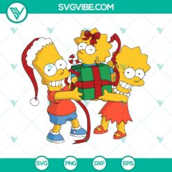 Simpsons Christmas SVG images for Cricut - includes PNG, DXF, EPS cut files with holiday-themed designs like Homer, Marge, Bart, and Lisa.