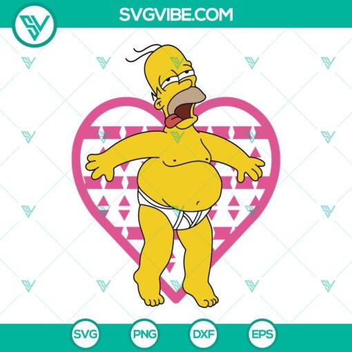 The Simpsons Valentine SVG Bundle featuring Homer and Marge characters, perfect for downloads and crafts.
