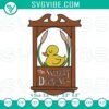 Snuggly Duckling Tangled-themed embroidery design featuring Rapunzel Duck, perfect for bar decor.