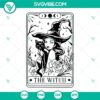 Witch Tarot Card SVG files with Witch and Cat design, perfect for crafting and creating spooky digital art.