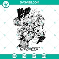 The World JoJo's Bizarre Adventure SVG File, iconic vector design featuring popular anime character. Download now.