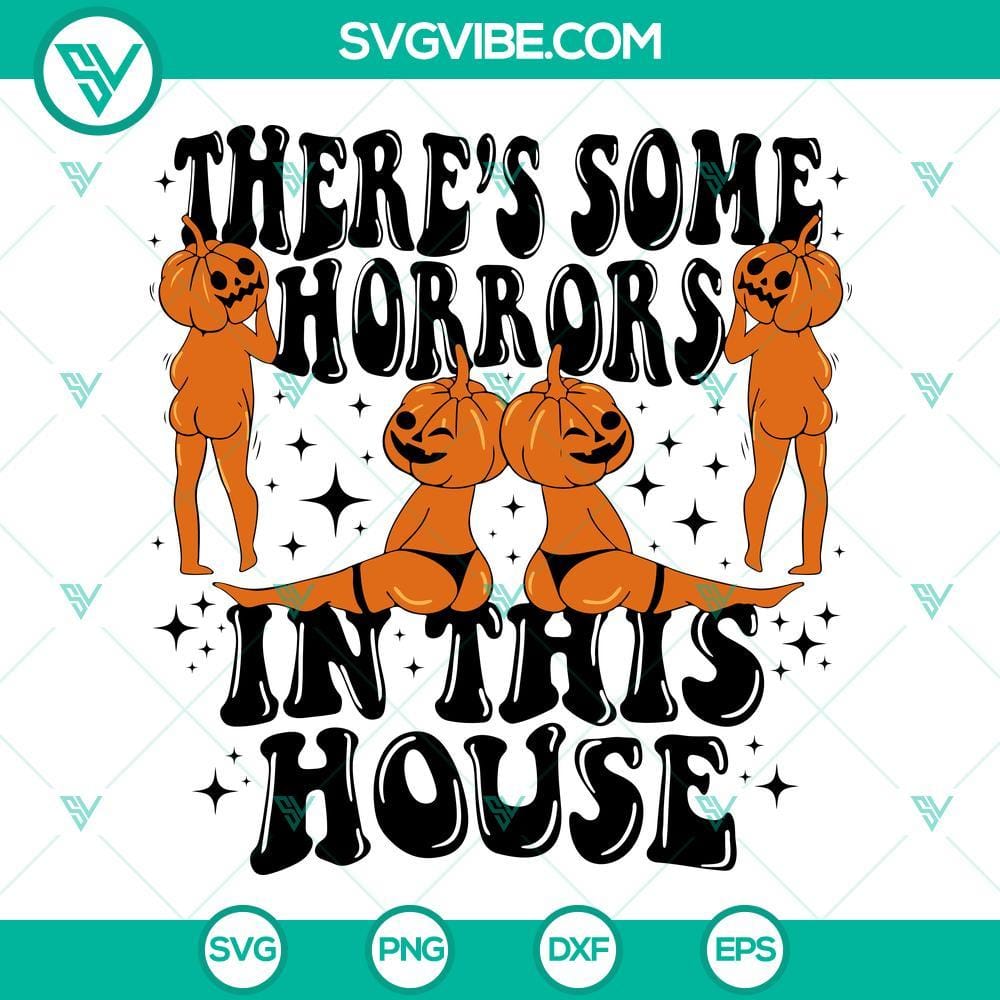 there-s-some-horrors-in-this-house-svg-funny-pumpkin-halloween-svg-spooky-season-svg-cut-files-4-mockup-1.jpg Funny pumpkin Halloween SVG design with spooky house, perfect for Halloween decorations.