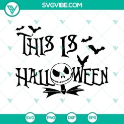 Jack Skellington SVG design from Nightmare Before Christmas, perfect for Halloween crafts and decorations.