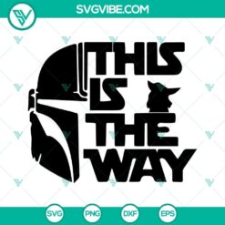 Mandalorian Star Wars SVG featuring Baby Yoda. Download PNG files.