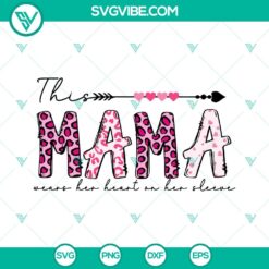 Leopard Mama SVG download with heart on sleeve design for digital crafting projects.