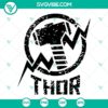 Thor Hammer SVG file with Thor and Avengers themed design for shirts and crafts, ready for download.