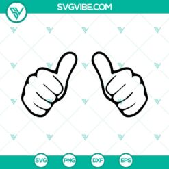 Thumbs SVG files with human hand design, funny SVG PNG DXF EPS download for crafts and DIY projects.