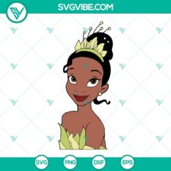 Tiana Princess and the Frog SVG images featuring Disney Princess, perfect for crafts.