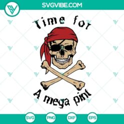 Mega Pint and Pirates Skull SVG files in PNG format for digital crafting projects.